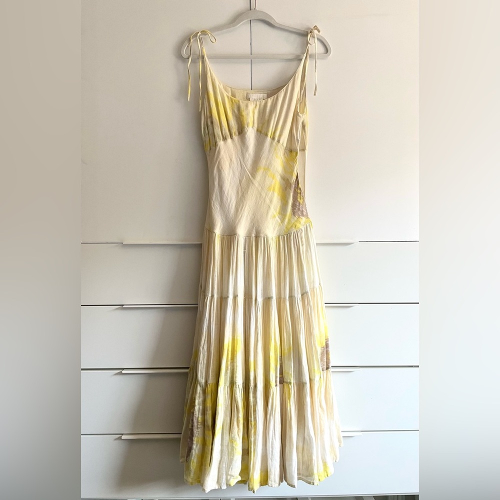 Nicole Farhi Yellow Tie-Dye Maxi Dress
